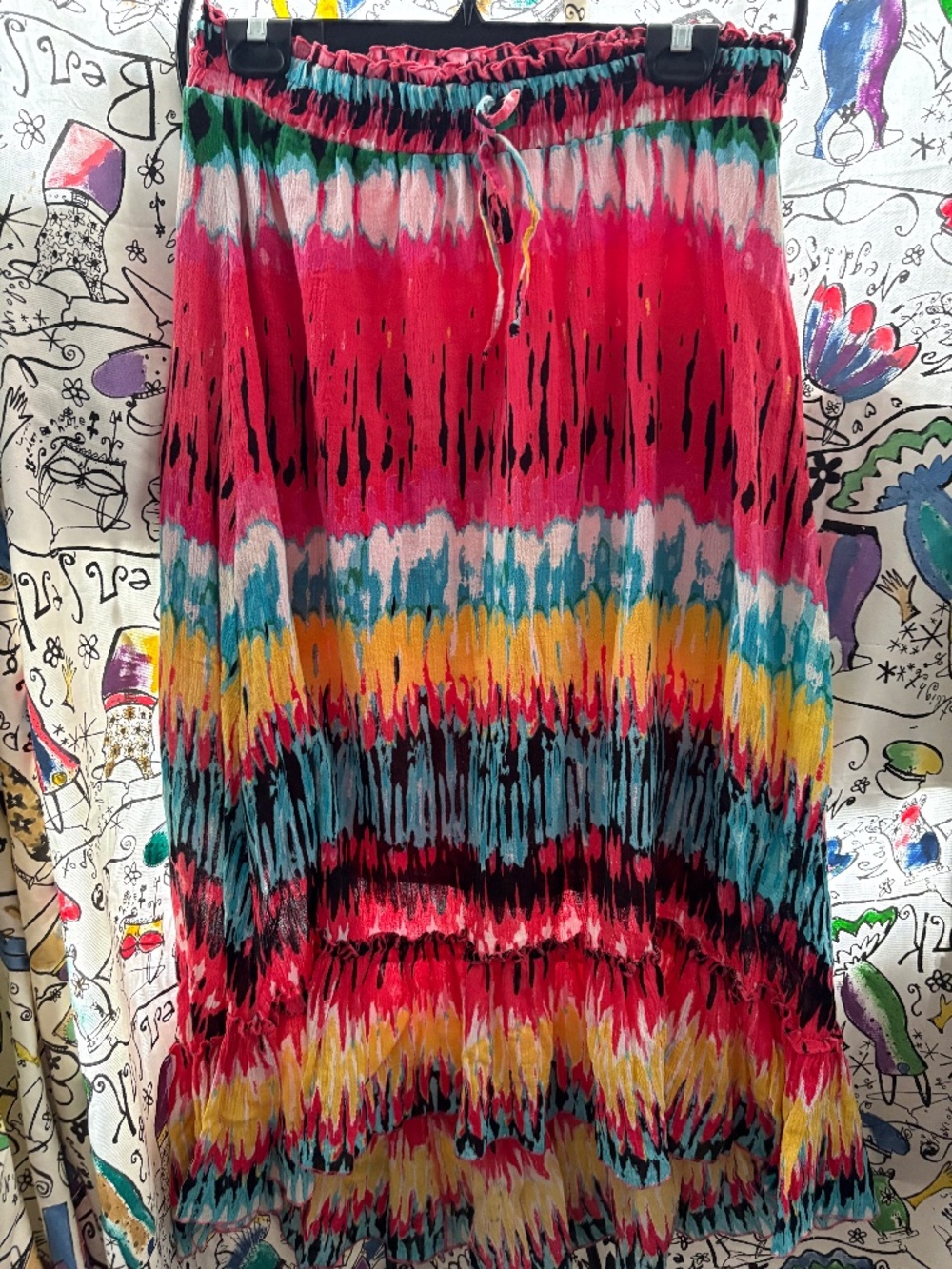 My Collection high/ low 100% cotton tie dye skirt